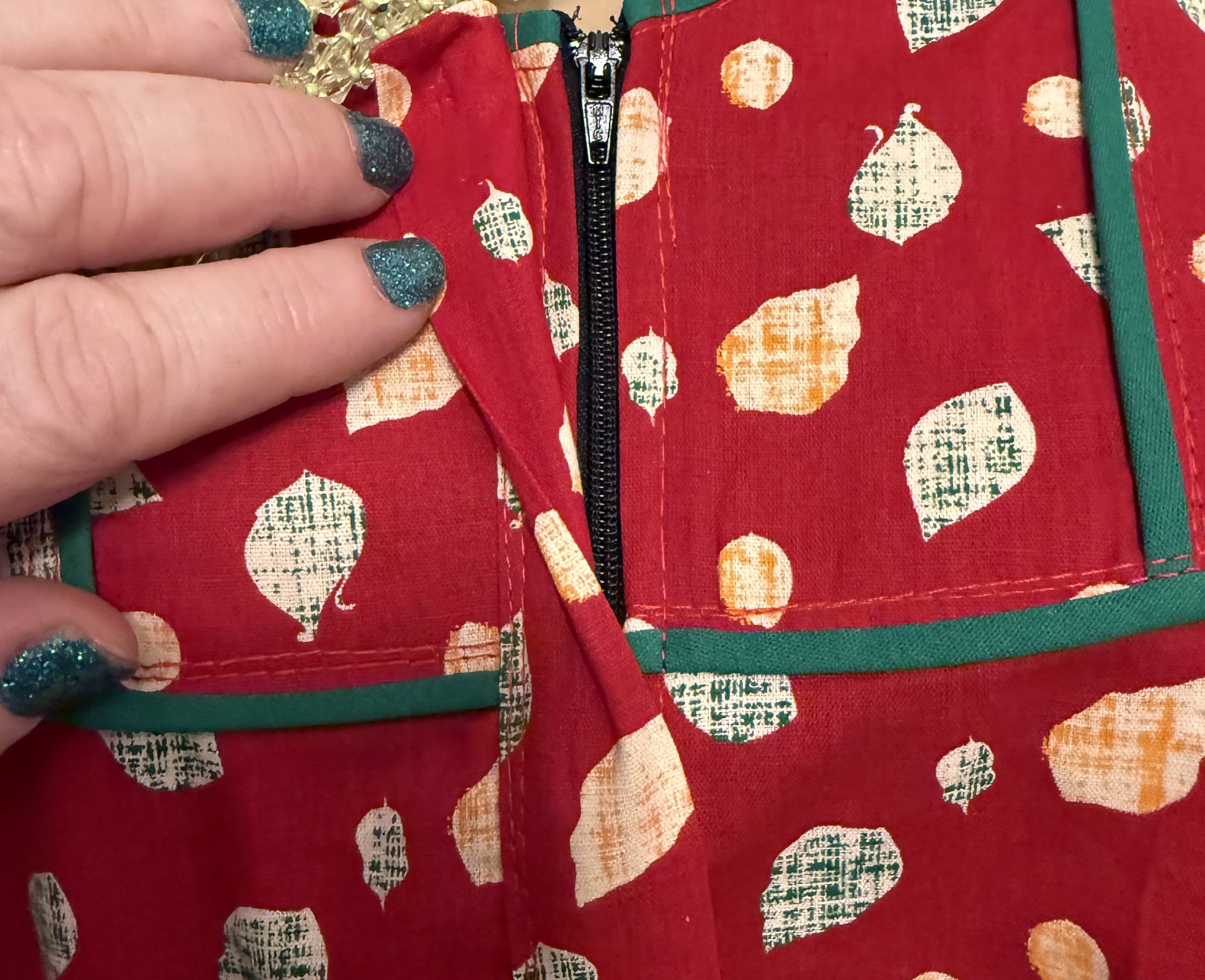 Red Patterned Kaftan, Size M-L