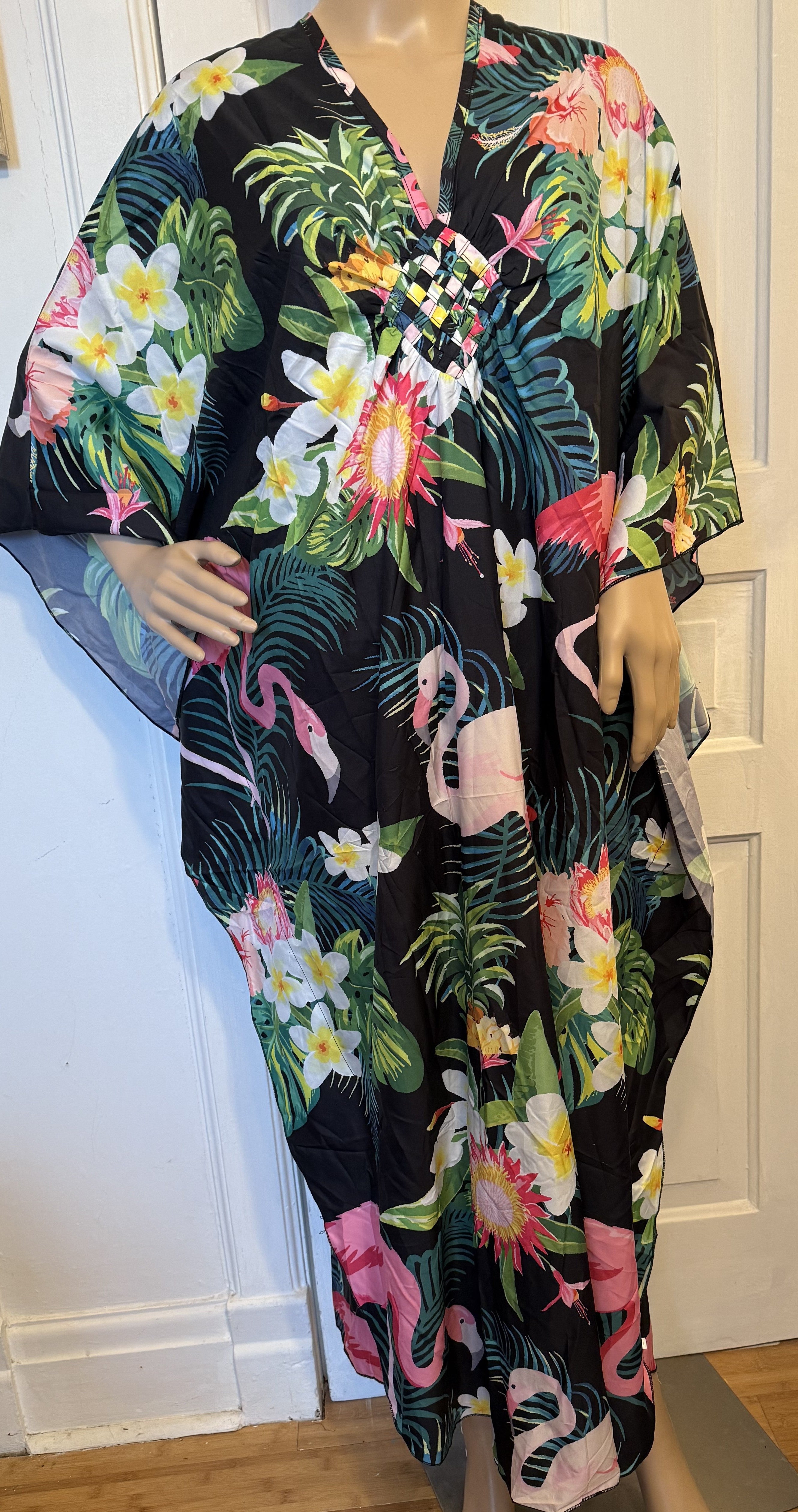 Floral Patterned Kaftan, Size  Free