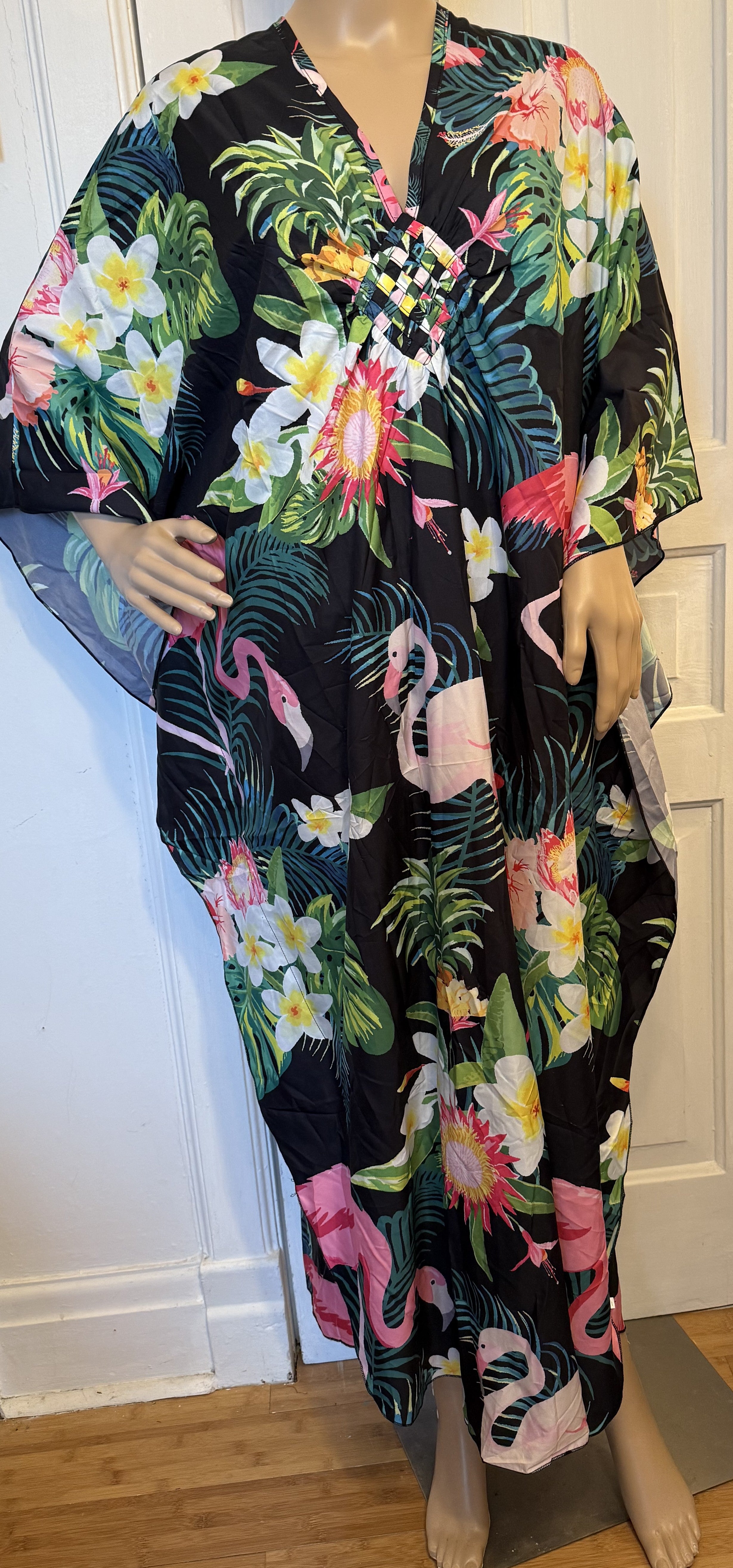 Floral Patterned Kaftan, Size  Free