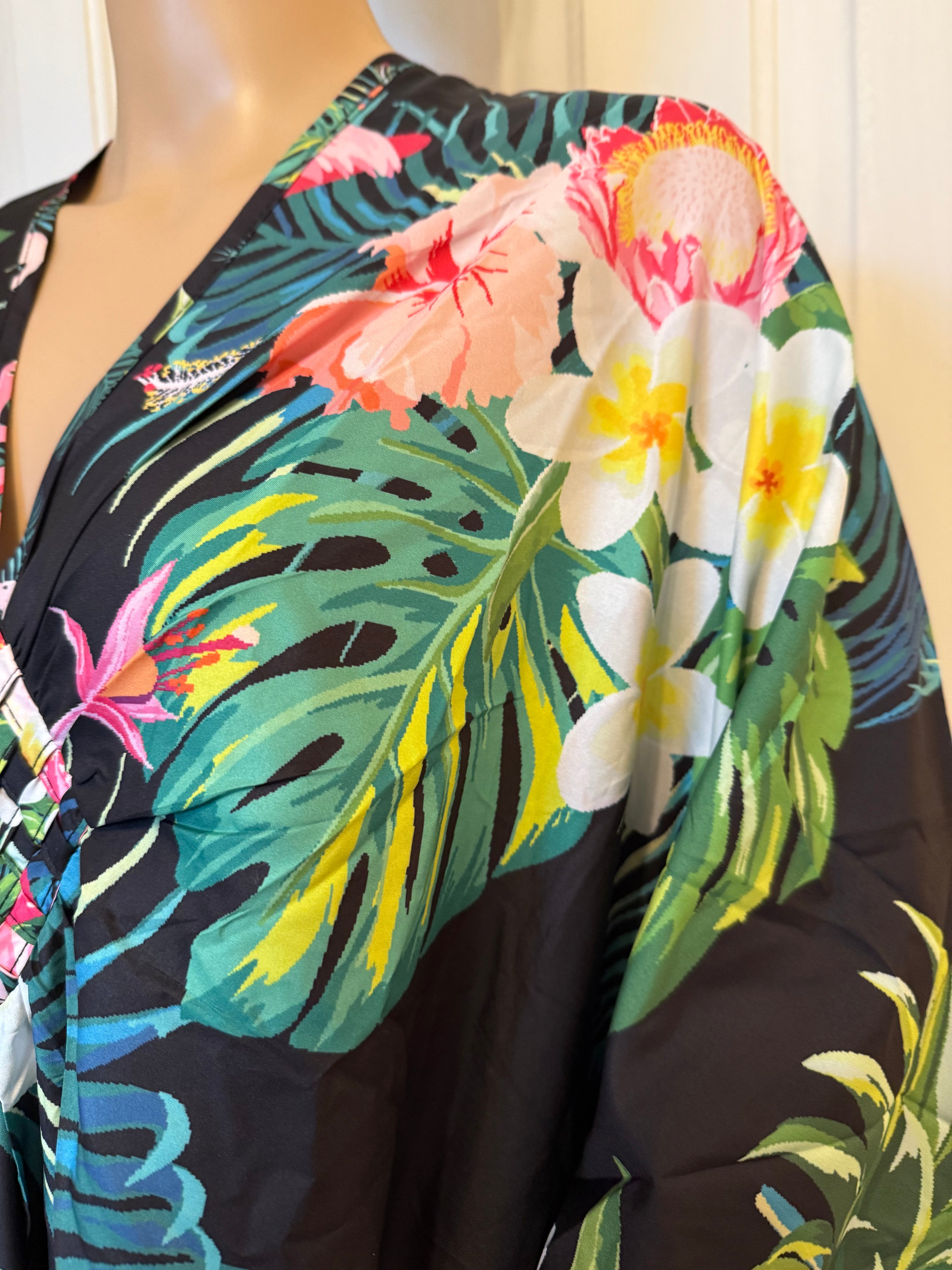Floral Patterned Kaftan, Size  Free