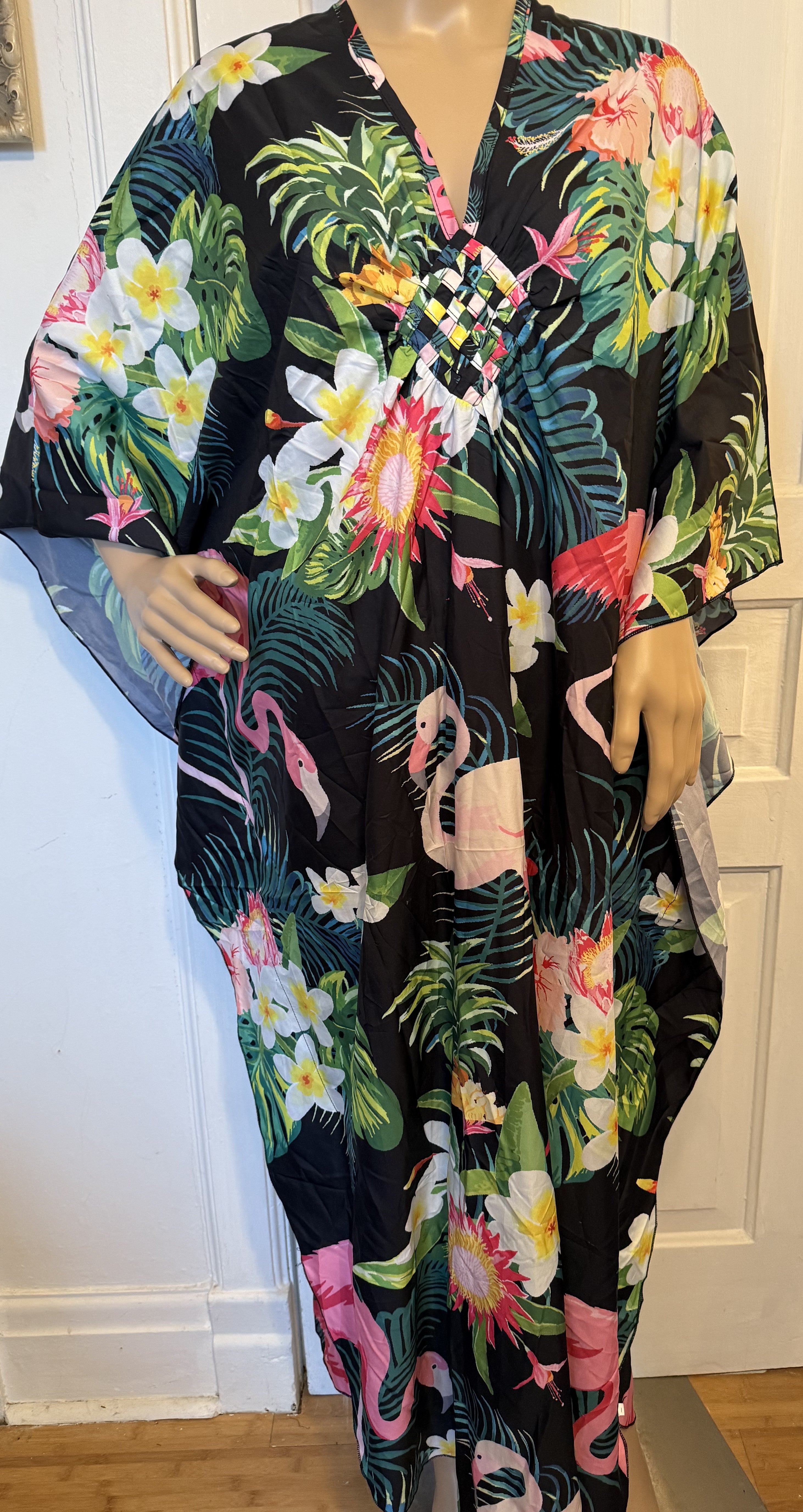 Floral Patterned Kaftan, Size  Free