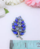 Killer Diller - Pantone with Teal Blue Leaf Brooch - Sherman or Juliana Quality