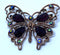 Gorgeous Goldtone Purple Black Rhinestone Butterfly Brooch - STUNNING