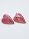 Red Heart Metal Earrings - Pierced, 1960s-70s