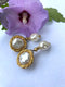 Kate Hinds, Fresh Water Pearl and Gold Dangle Clip-On Earrings