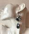 Vintage Inspired Goth, Dangle Earrings - Pierced. Goth, Victorian Style, Black, Lucite and Silvertone