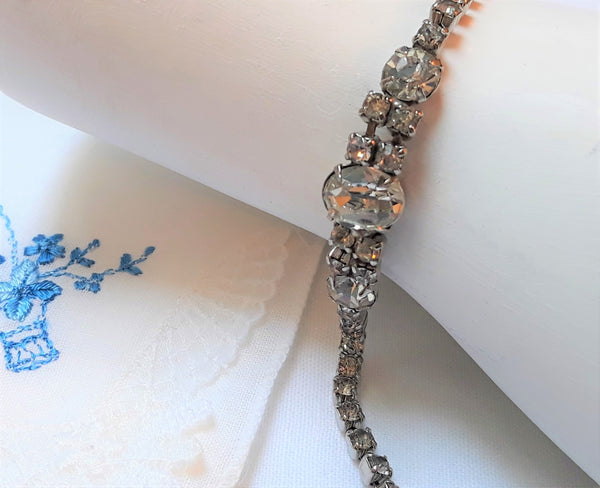 Gorgeous 1960s Rhinestone Accent Bracelet - the Ultimate in Hollywood Glamour