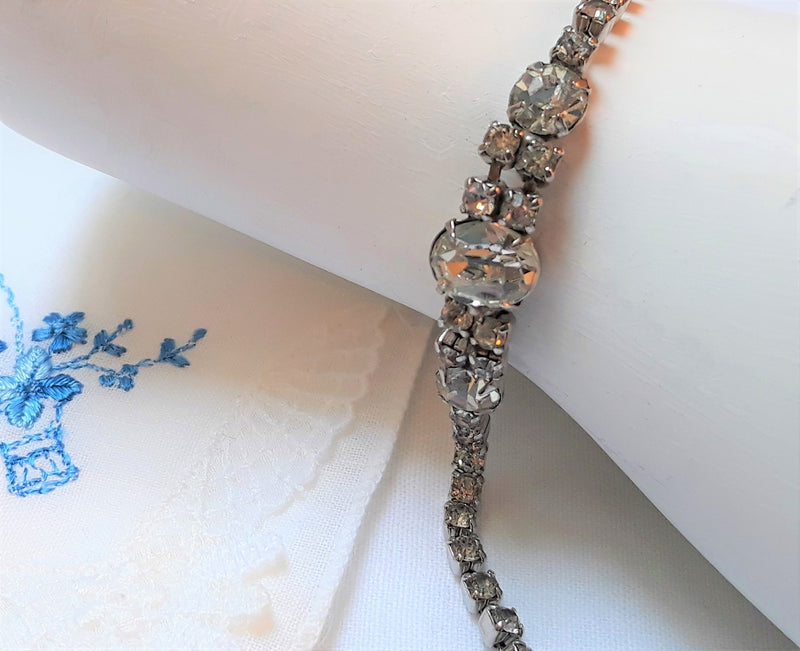 Gorgeous 1960s Rhinestone Accent Bracelet - the Ultimate in Hollywood Glamour