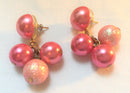 Stunning, Pink Dangle Pierced Earrings - Festive, Shades of Pink, Sparkly