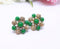 Gorgeous, CORO Signed Green and Gold Starburst Earrings - Clip-on Backing