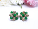 Gorgeous, CORO Signed Green and Gold Starburst Earrings - Clip-on Backing