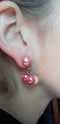 Stunning, Pink Dangle Pierced Earrings - Festive, Shades of Pink, Sparkly