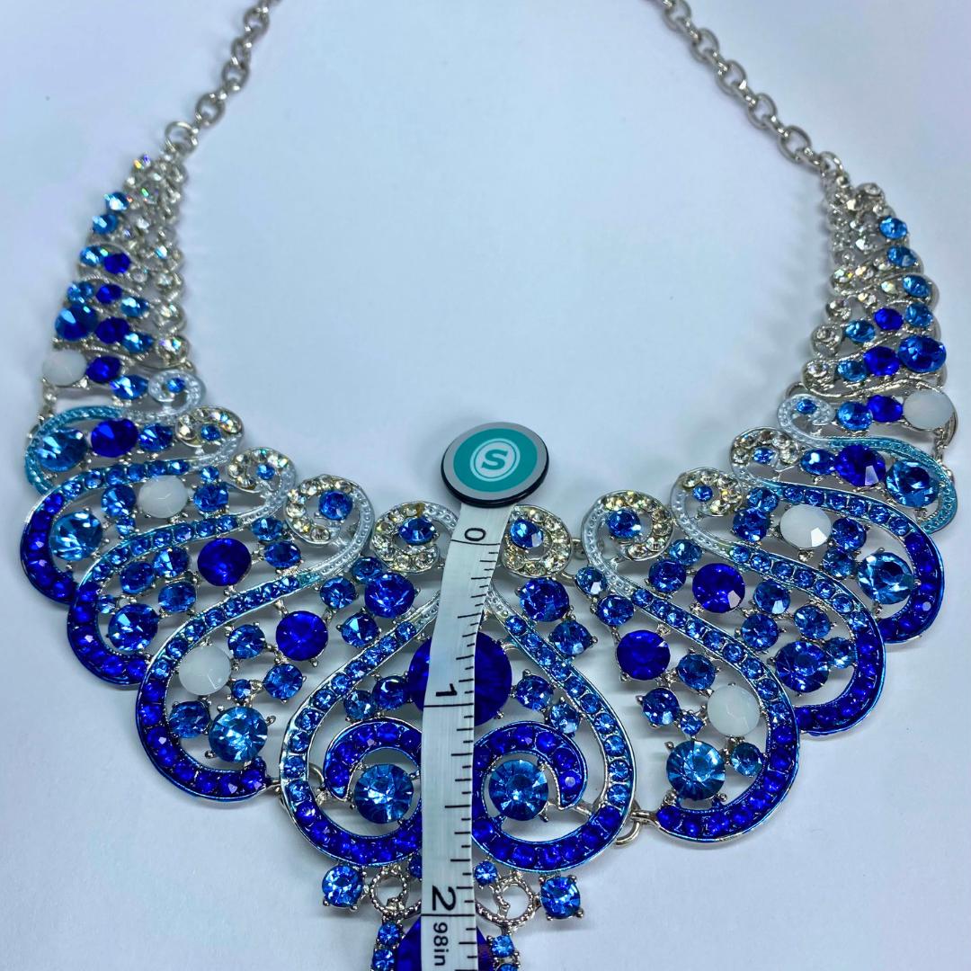 Stunning Statement Princess Bib Necklace & Earrings Set - Hollywood Glamour - Formal Wear - Glam, Mad Men, Cleopatra Style, Vintage wedding