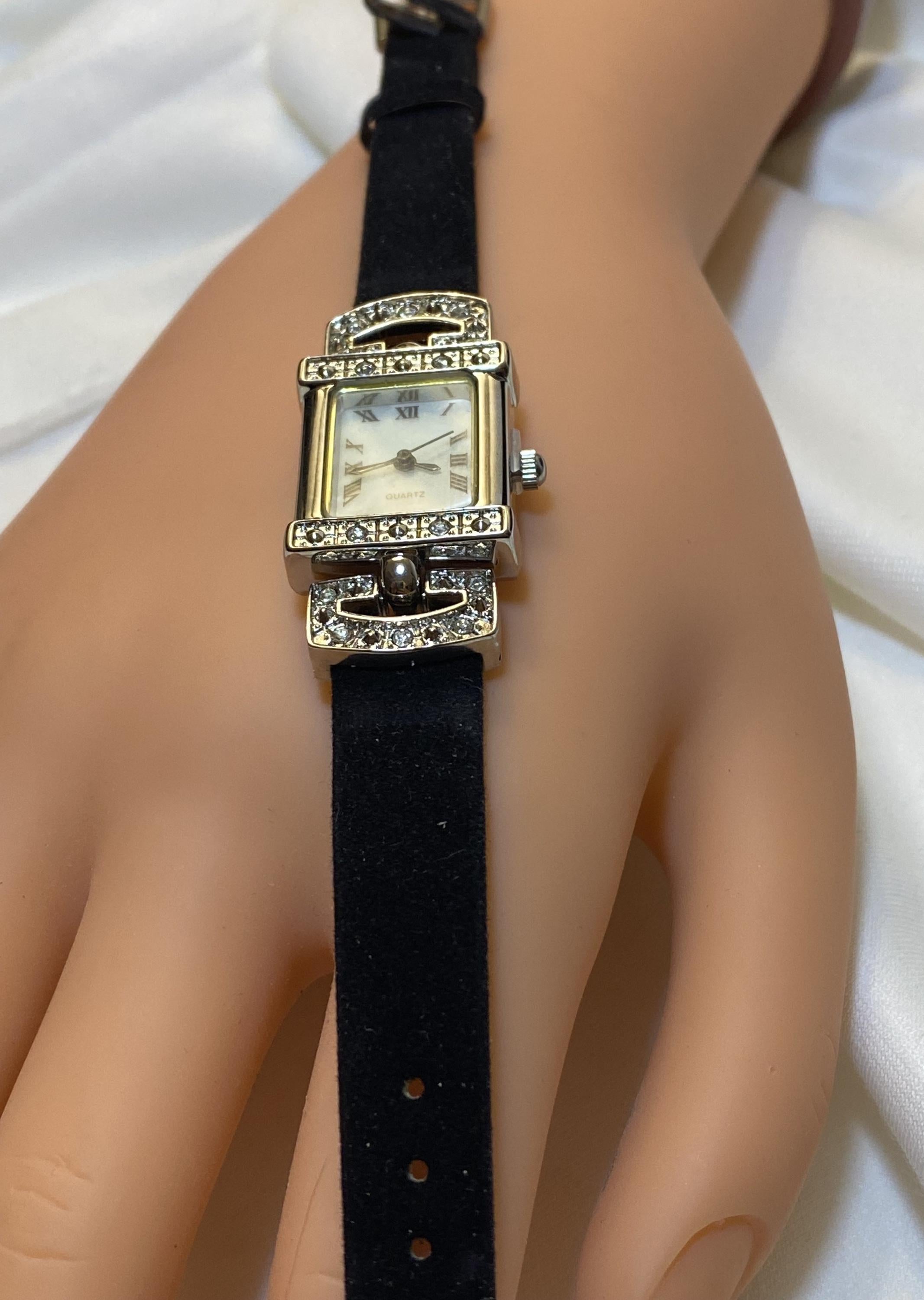 Avon, Gorgeous Rhinestone Accent Ladies Watch, New in Box (Deadstock), Vintage FSC 17312-1 - Peppermint-Twist-Vintage.com