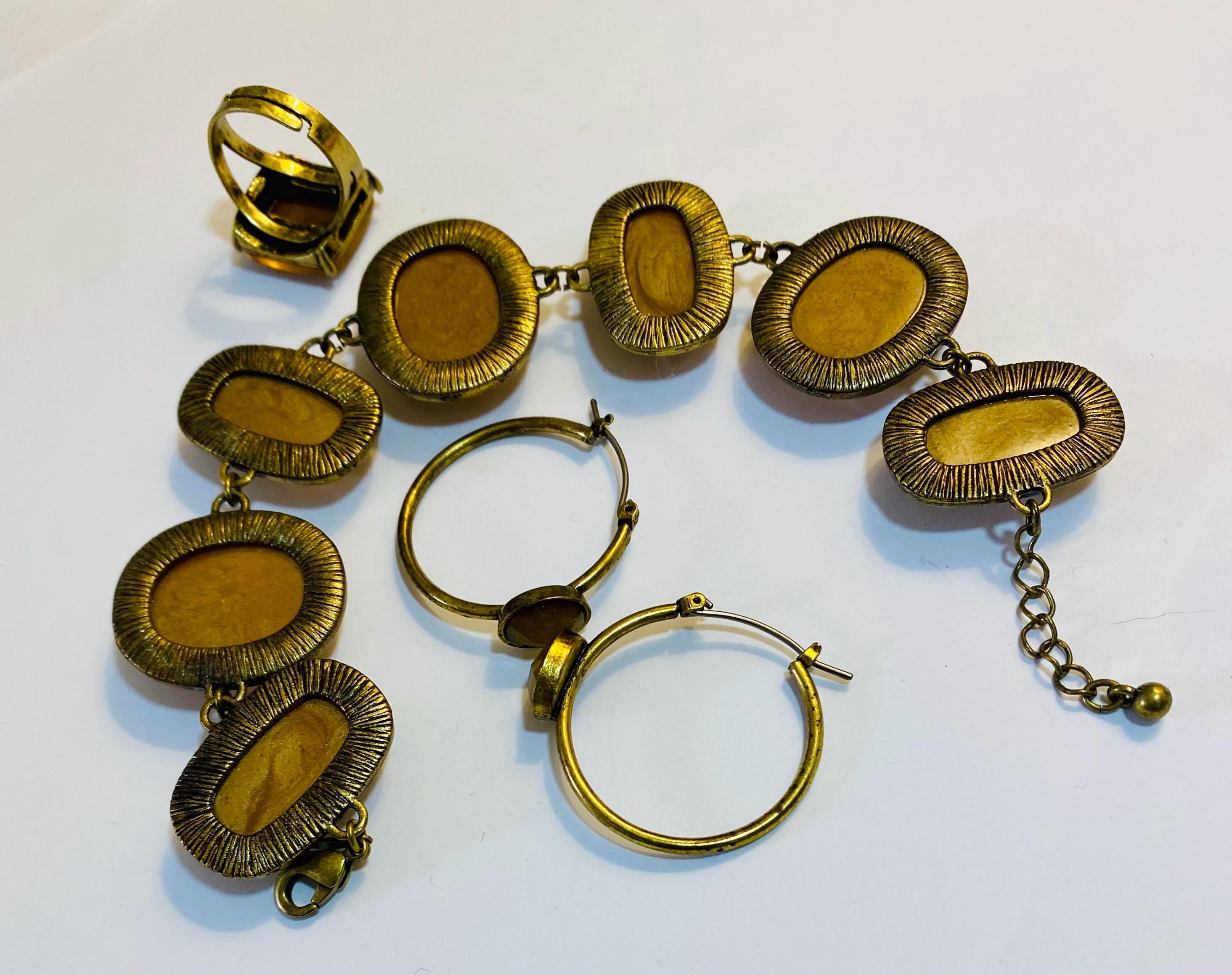 Avon Bold Faceted Three Piece Gift Set - in Box, Brown, Deadstock (never worn), 2009 - Peppermint-Twist-Vintage.com