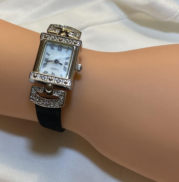 Avon, Gorgeous Rhinestone Accent Ladies Watch, New in Box (Deadstock), Vintage FSC 17312-1 - Peppermint-Twist-Vintage.com