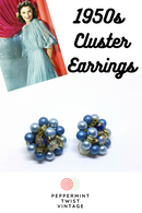 Gorgeous 1950s Light Blue Cluster Earrings