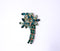 Stunning Marquis and Baguette Green Rhinestone Brooch