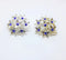 Stunning Vintage Silver and Royal Blue STAR patterned Clip-on Earrings