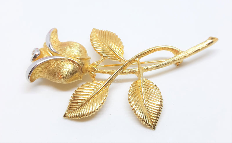 Vintage Gold Tone with Silver Brooch 