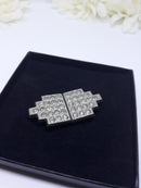 Vintage Rhinestone Belt Clip - Buckle Silver and Rhinestone - Ornate Pattern for 3/4 inch belt