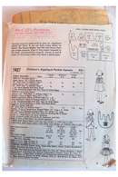 1964, McCall 7427 Girl's Apron Pattern, Size 4-5 - Girl's Medium with Appliques