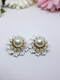 Large 1960s White and Gold Earrings - Mint Condition