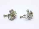 Stunning Aurora Borealis Floral Screwback Earrings, 1950s/1960s