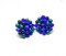 Gorgeous 1950s Blue and Teal Clip-on Earrings