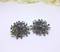 Blue Rhinestone and Silver Clip-on Earrings - Snowflake/Starburst