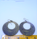 Large, Cleopatra Style Round Dangle Hoop Earrings, Pierced