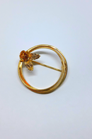 Gorgeous, Gold Infinity Ring Brooch with a Floral Pattern - Great Gift To Express LOVE
