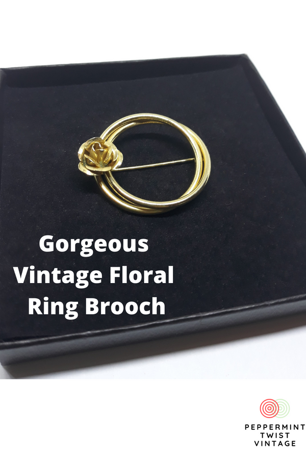 Gorgeous Vintage Floral Ring Brooch - Great for Valentine's Day or Mother's Day