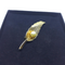 Gorgeous, Vintage Gold Leaf Brooch with Pearl Center