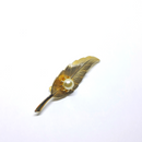 Gorgeous, Vintage Gold Leaf Brooch with Pearl Center