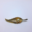 Gorgeous, Vintage Gold Leaf Brooch with Pearl Center