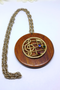 Gorgeous Large, Wooden Pendant with Music Notes and Rhinestones