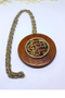 Gorgeous Large, Wooden Pendant with Music Notes and Rhinestones