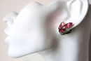 Gorgeous Pink Marquis Clip-on Earrings - 1940s/50s