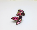Gorgeous Pink Marquis Clip-on Earrings - 1940s/50s
