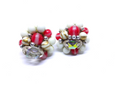 Late 1940s/50s Red, White and Gold Clip-on Earrings
