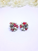 Late 1940s/50s Red, White and Gold Clip-on Earrings