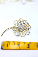 1968  Allusion - Sarah Coventry Brooch - Stunning - Gold and Rhinestones Gorgeous Allusion - Sparkly Statement Brooch