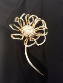 1968  Allusion - Sarah Coventry Brooch - Stunning - Gold and Rhinestones Gorgeous Allusion - Sparkly Statement Brooch