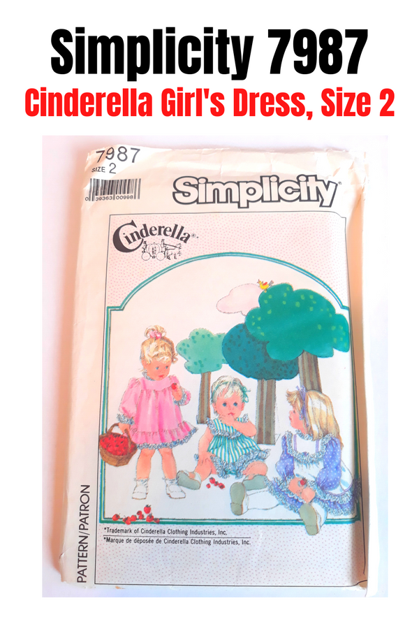 Simplicity 7987 Cinderella, Girl's Size 2  Uncut Dress Pattern