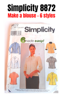 Simplicity 8872 Uncut Woman's Blouse Pattern, Size 14-20 - L - XXL