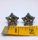 1950s - 1960s Rhinestone Starburst or Snowflake Clip-On Earrings
