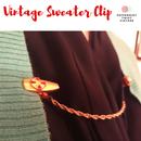 Vintage Red and Gold Sweater Clip or Cardigan Clip - 1950s