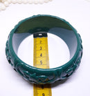 Vintage Inspired, Dark Teal Carved Tiki Bangle, 1940s Inspired - NEW