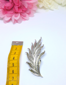 Stunning, 1960s Trifari Signed Silver Tone Leaf Brooch